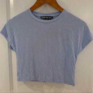 Blue crop top T-shirt